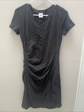 CAbi Black Short Sleeve Ruched Side Dress